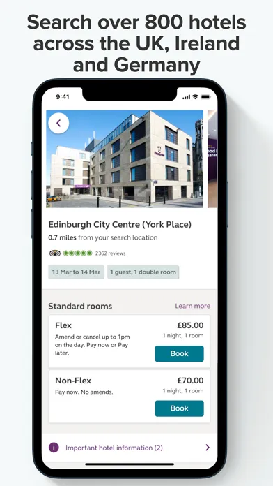 Capturas de pantalla de Premier Inn Hotels