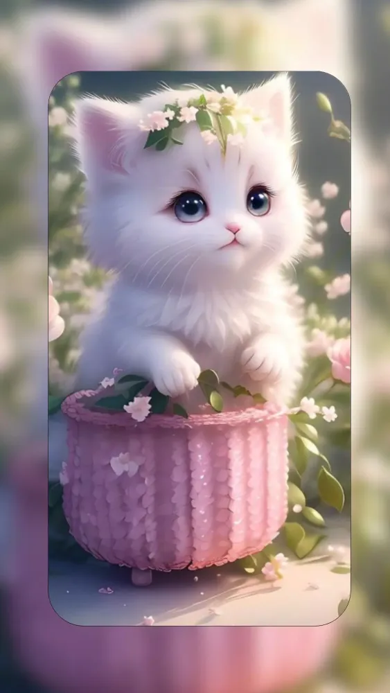 Capturas de tela do White Cat Wallpapers 4K