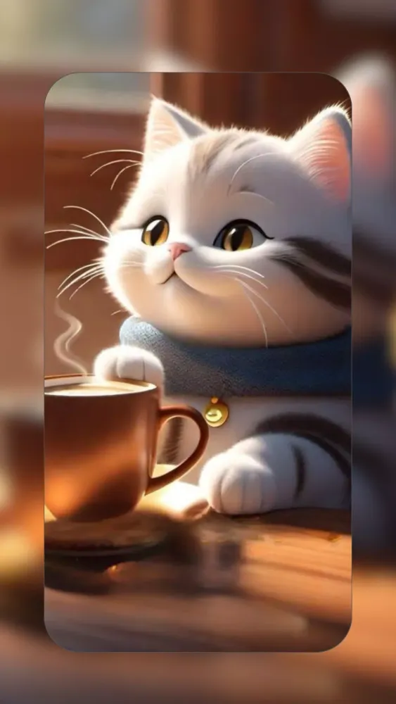 Capturas de tela do White Cat Wallpapers 4K