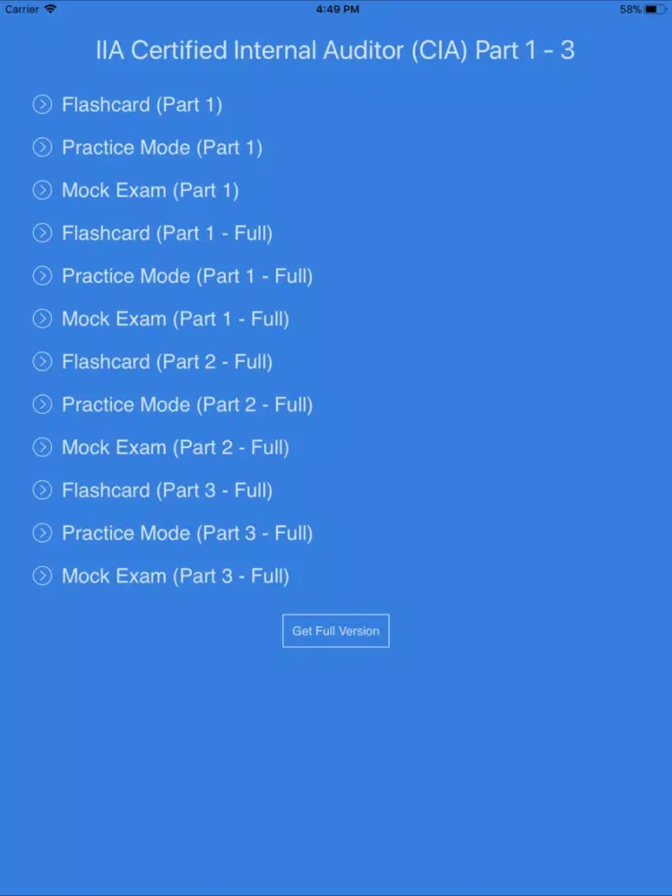 IIA CIA Exam Prep iPad 应用截图