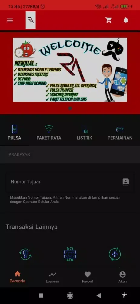 ภาพหน้าจอของ RA Mobile :Agen Pulsa Termurah