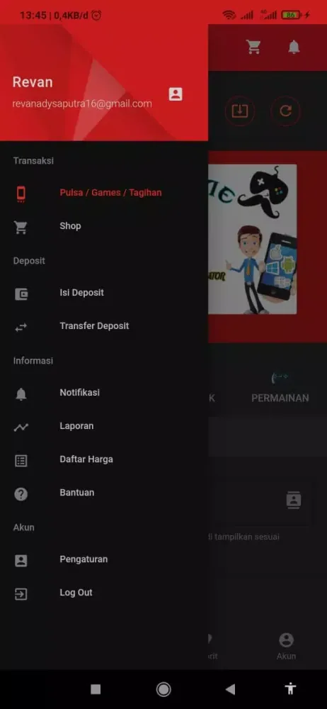 ภาพหน้าจอของ RA Mobile :Agen Pulsa Termurah