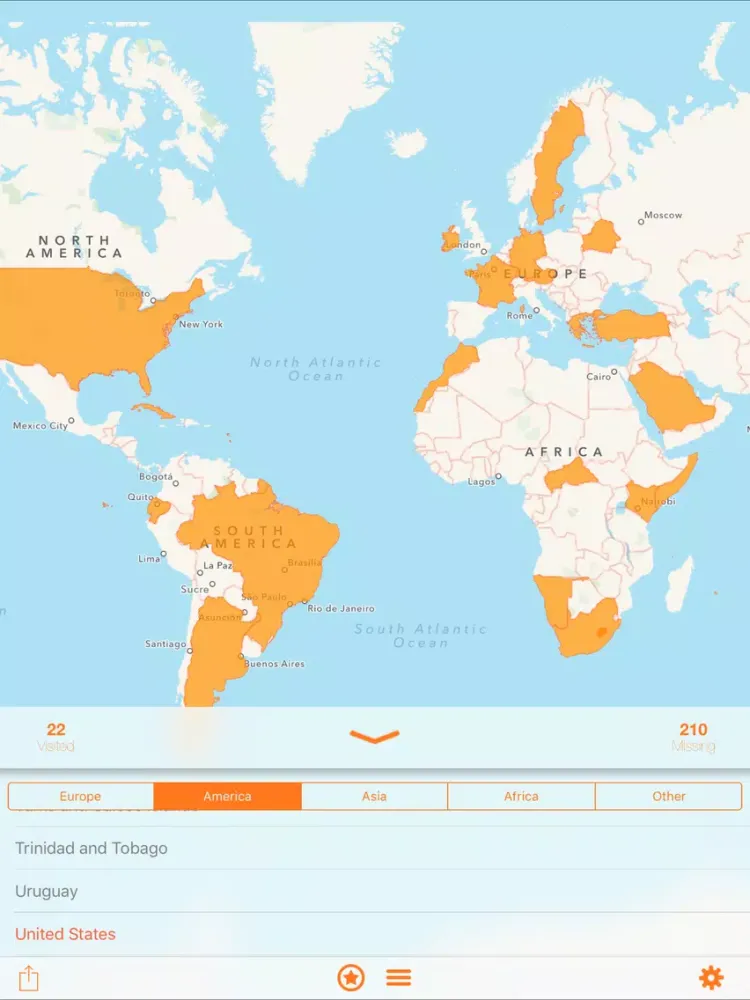 Screenshot di Countries Visited - Map iPad 