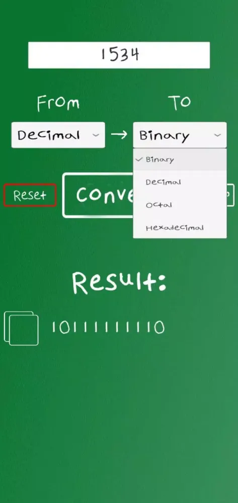 Zrzuty ekranu Binary To Decimal Converter