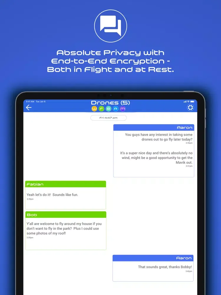SOCIETY Secure Messenger iPad  Screenshots