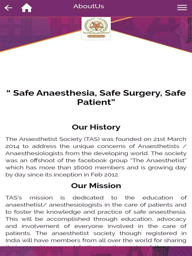 The Anaesthetist Society(TAS) iPad  스크린샷