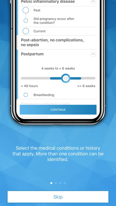 Contraception Eligibility tool 스크린샷