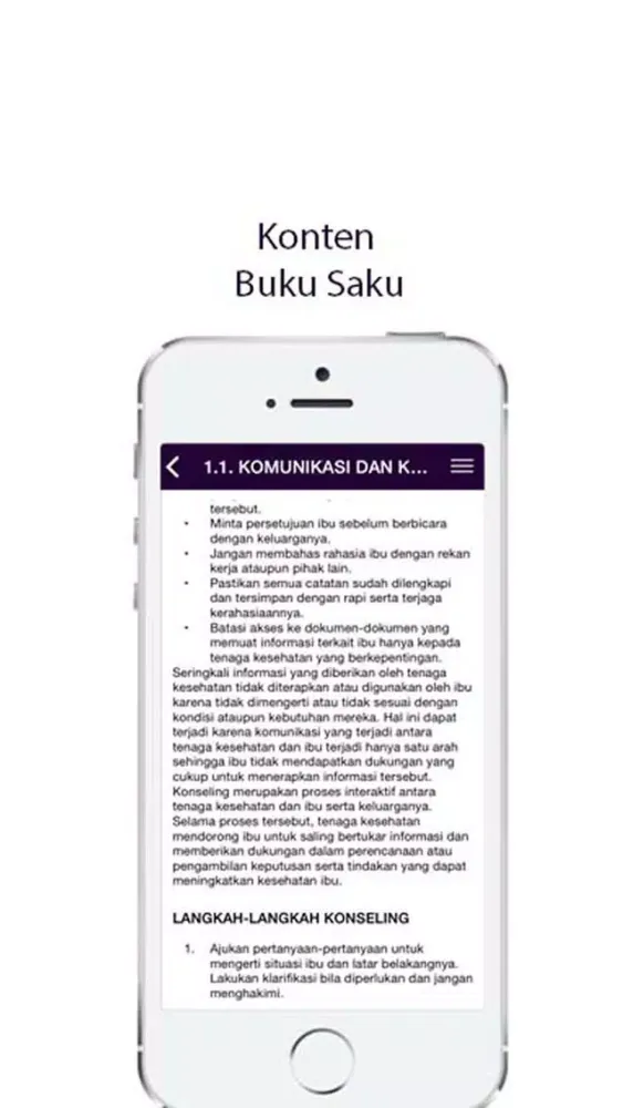 Ảnh chụp màn hình của Buku Saku Pelayanan Kesehatan Ibu
