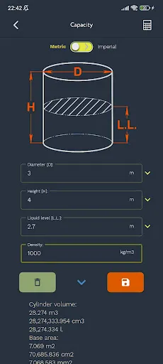 Tangkapan skrin Tank volume