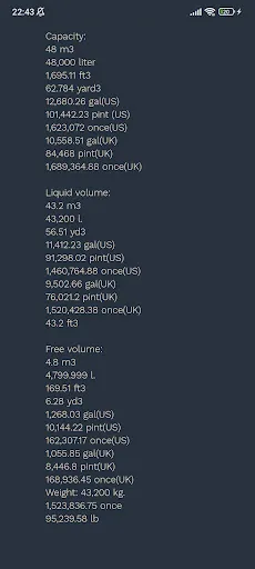 Tangkapan skrin Tank volume