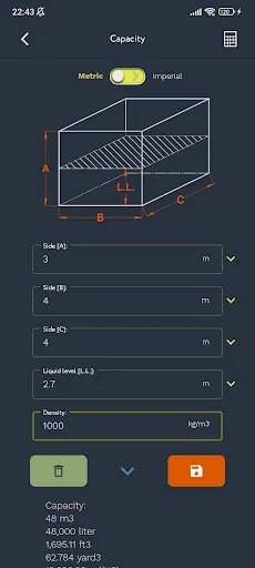 Tangkapan skrin Tank volume