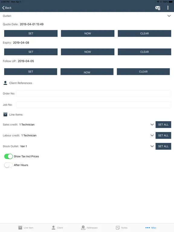 E-TS Mobile iPad  स्क्रीनशॉट