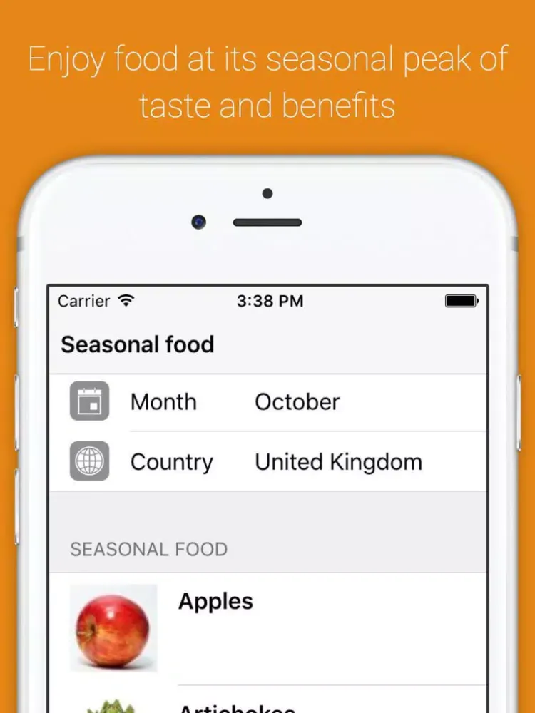 Seasonal food encyclopedia iPad  Screenshots