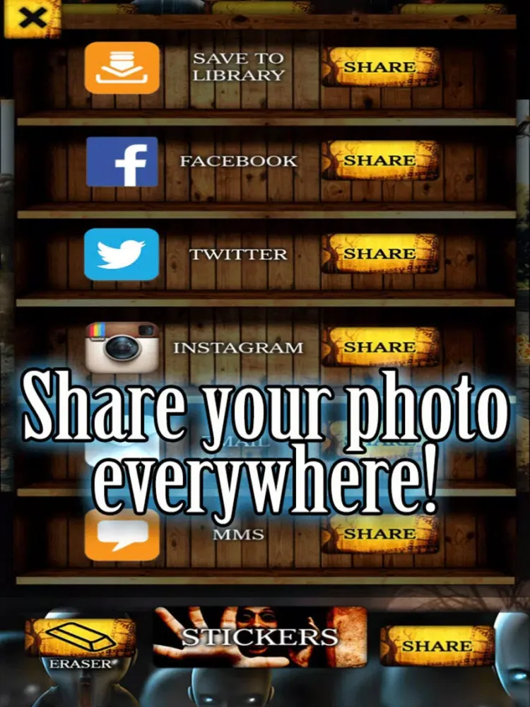Ảnh chụp màn hình của Haunted Hollywood Horror Pics Camera Sticker Game - Free Game iPad 