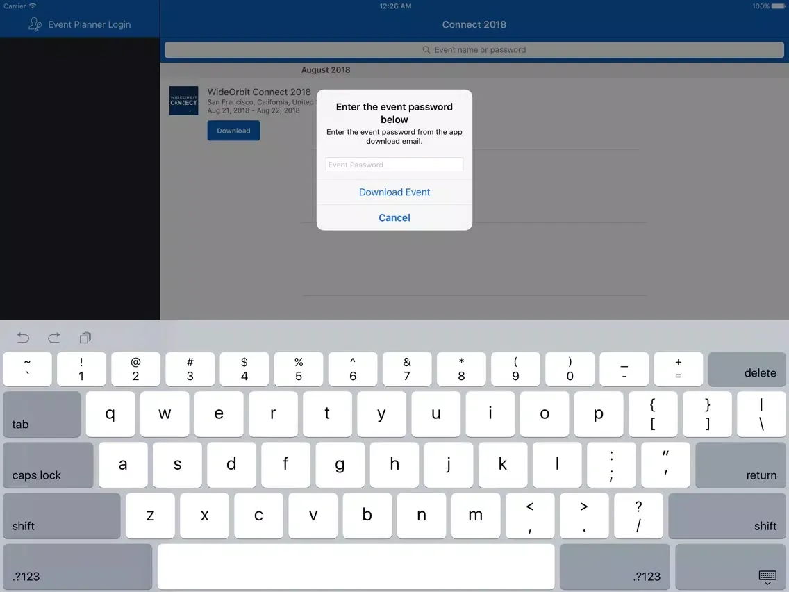 WideOrbit Connect 2018 iPad  سکرین شاٹس
