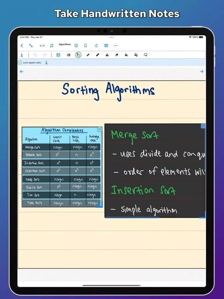 Capturas de tela do Widget Notebook - Digital Ink iPad 