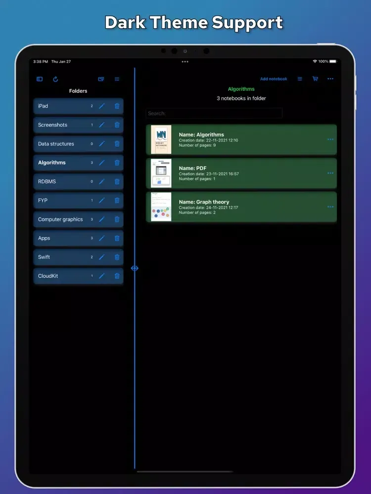 Capturas de tela do Widget Notebook - Digital Ink iPad 