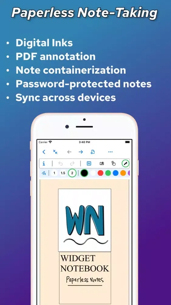 Capturas de tela do Widget Notebook - Digital Ink