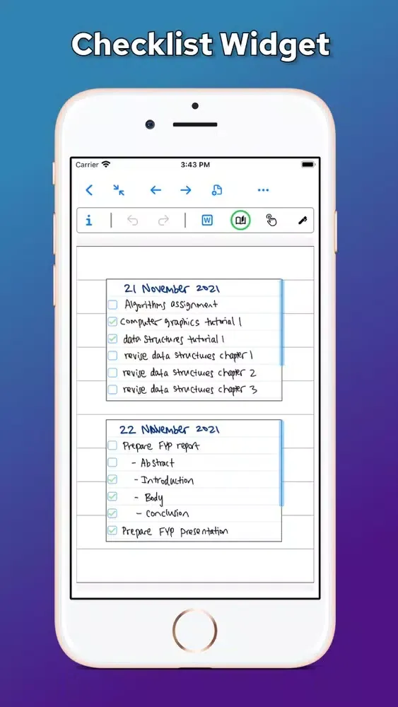 Capturas de tela do Widget Notebook - Digital Ink