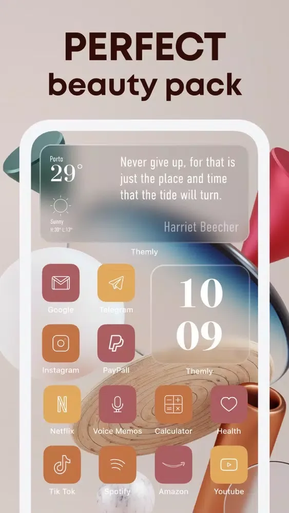 Tangkapan layar Widgets, Icons, Theme - Themly
