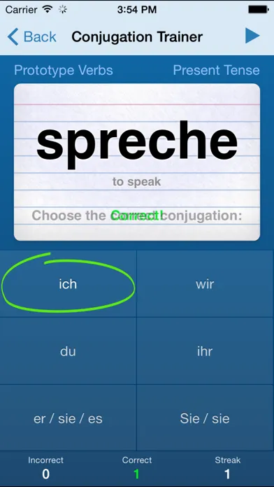 German Verbs Trainer Ekran Görüntüleri