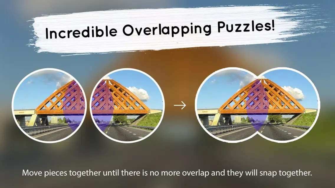 Tangkapan layar Venn Highways: Overlapping Jigsaw Puzzles