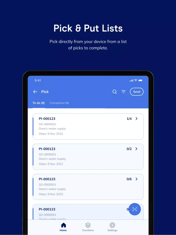 Wiise Warehouse OnTime Screenshots