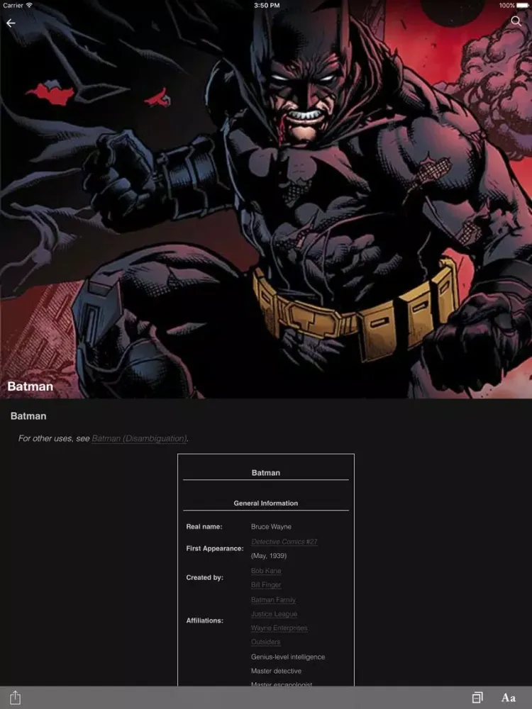Zrzuty ekranu FANDOM for: Batman iPad 