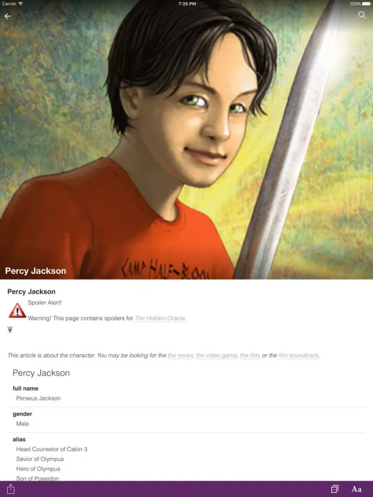 Captures d'écran de FANDOM for: Camp Half Blood iPad 