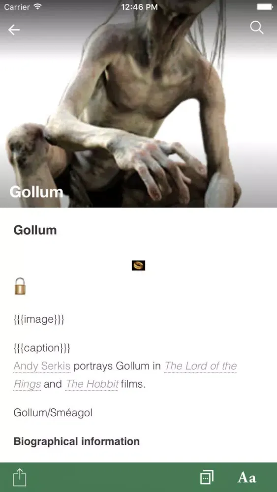 Tangkapan skrin FANDOM for: Lord of the Rings