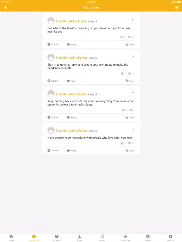 Zrzuty ekranu FANDOM for: Power Listing iPad 