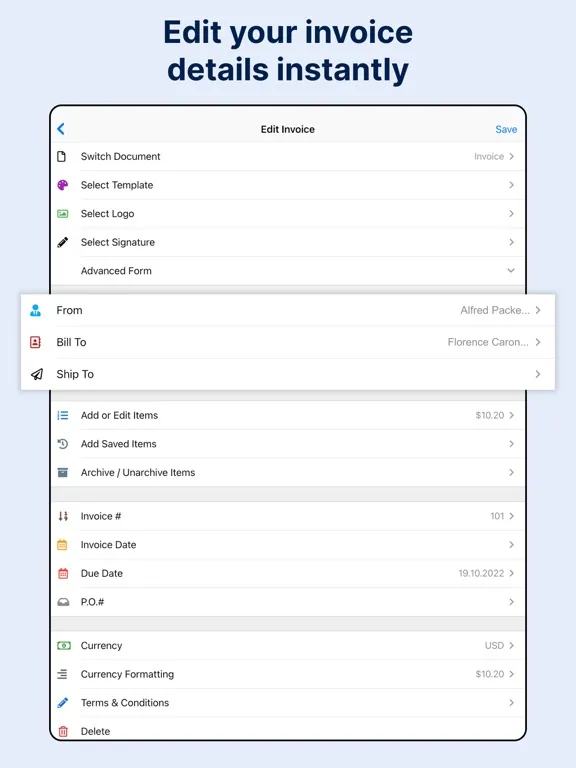 Invoice Maker & Billing App iPad  Ekran Görüntüleri