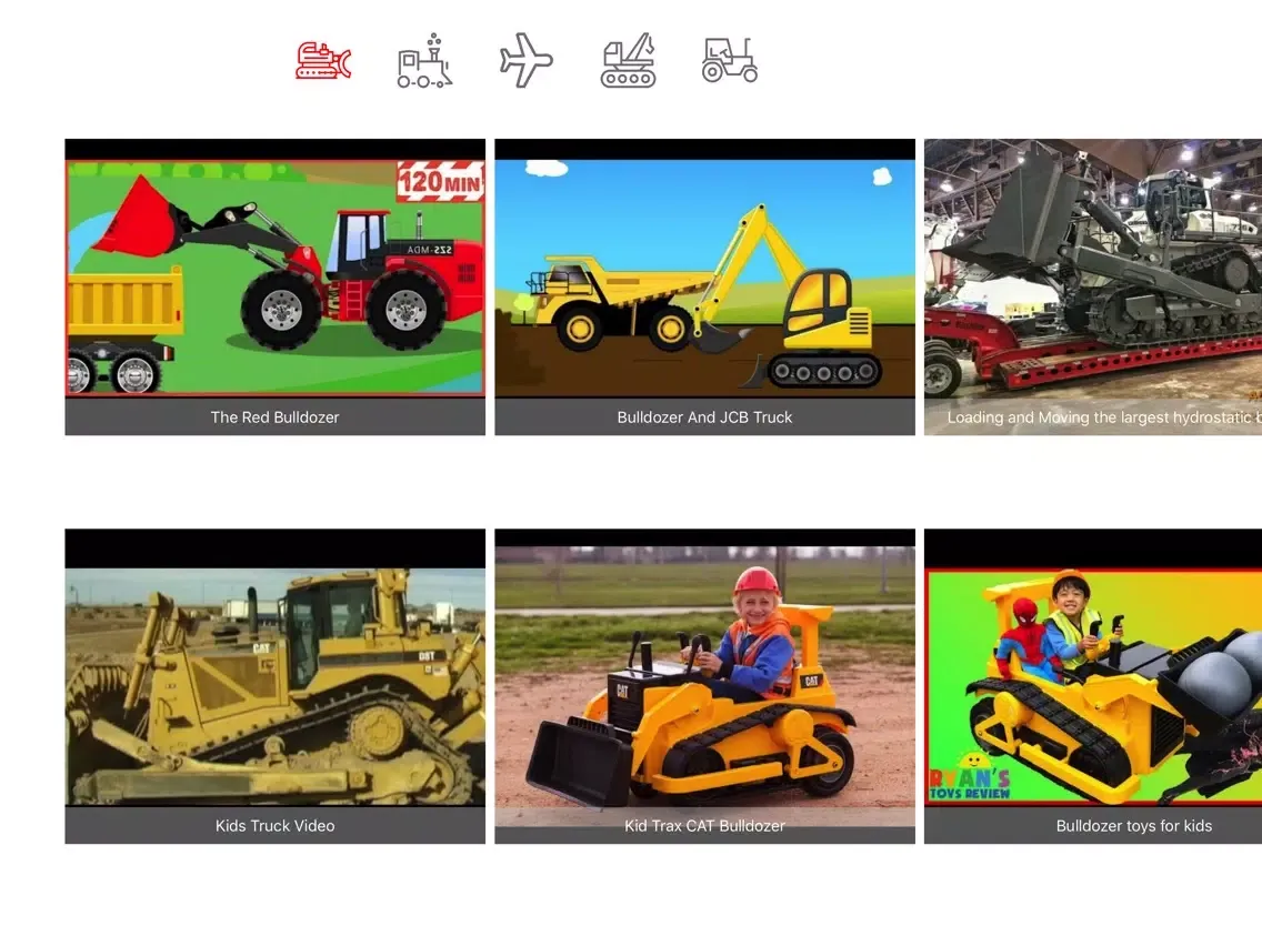 Diggers, Tractors and Trucks Videos for Kids iPad  Screenshots