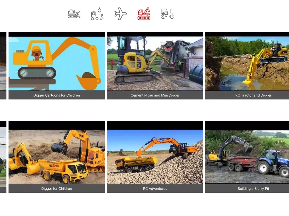 Diggers, Tractors and Trucks Videos for Kids iPad  Screenshots