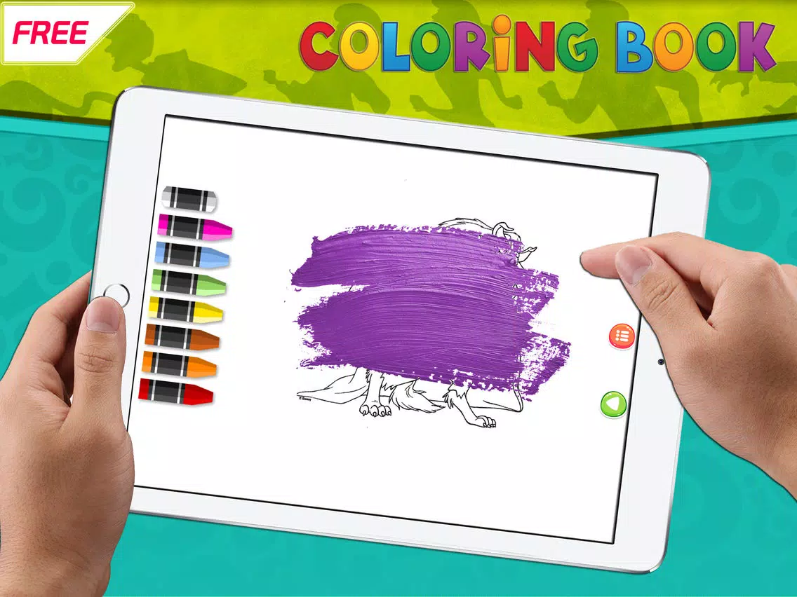 Coloring Page children's paint the Beast and Belle iPad 应用截图