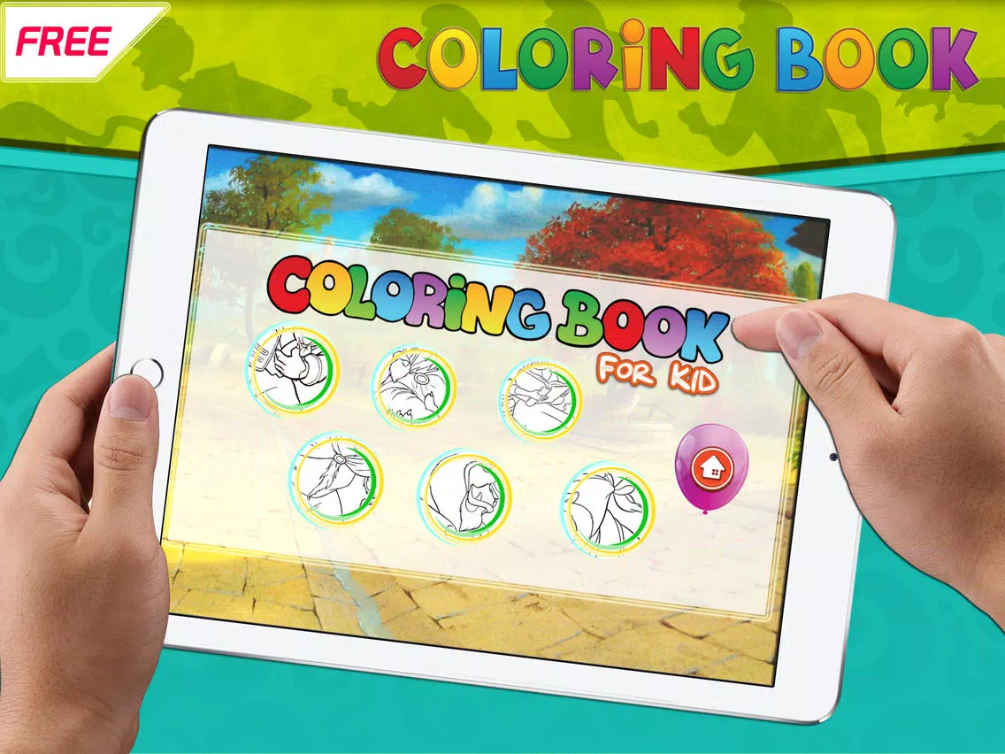 Coloring Page children's paint the Beast and Belle iPad 应用截图