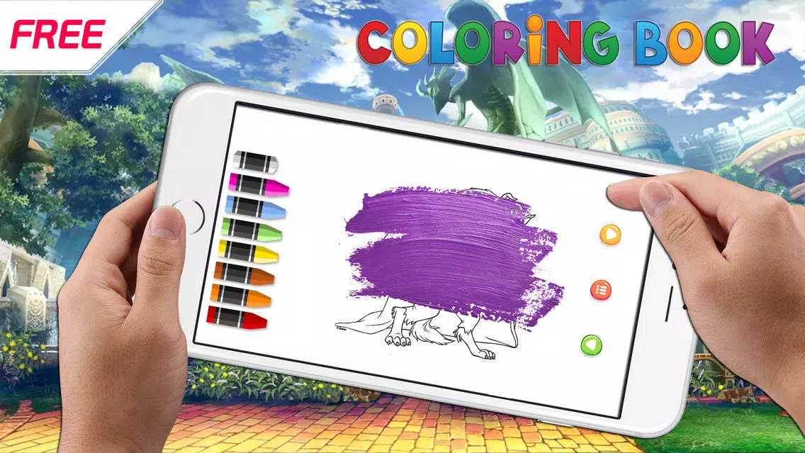Coloring Page children's paint the Beast and Belle应用截图