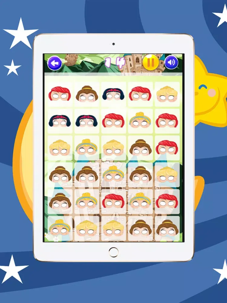 Match and Merge Game Princess Snow White Masks iPad  Ekran Görüntüleri