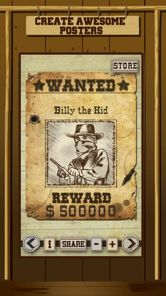 Zrzuty ekranu Wild West Wanted Poster Maker Pro - Make Your Own Wild West Outlaw Photo Mug Shots
