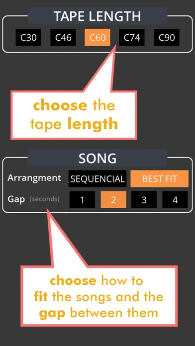 Captures d'écran de MixTape Calculator