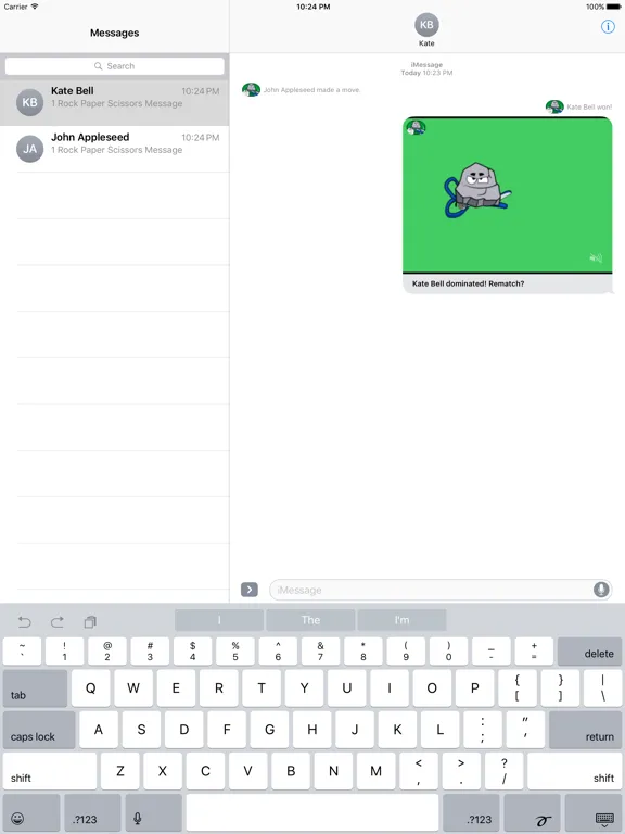 Capturas de pantalla de Rock Paper Scissors iMessages iPad 