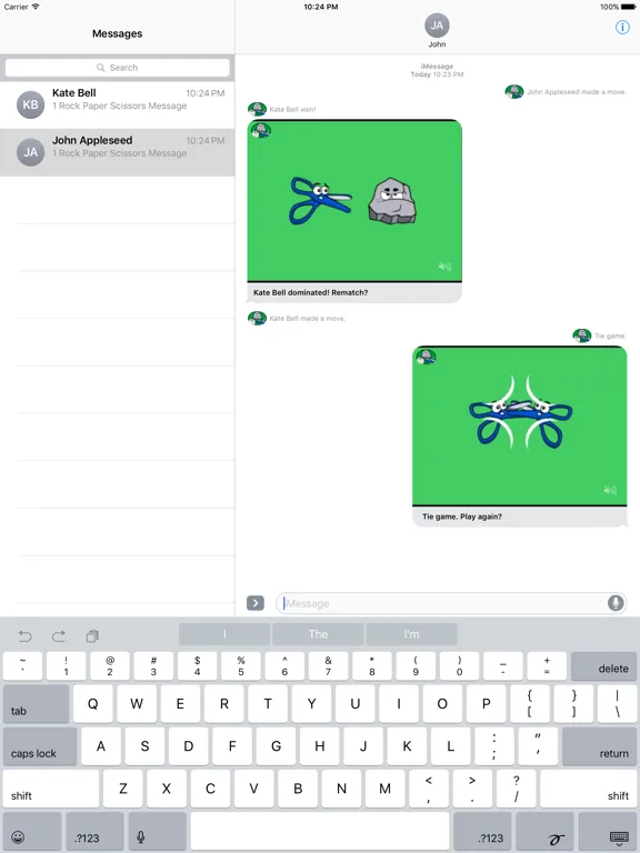 Capturas de pantalla de Rock Paper Scissors iMessages iPad 