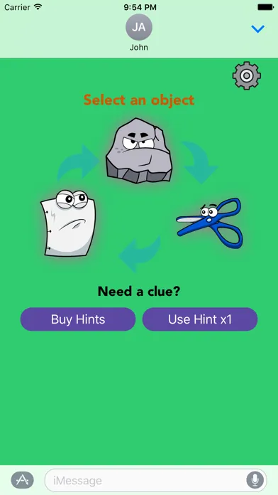 Capturas de pantalla de Rock Paper Scissors iMessages
