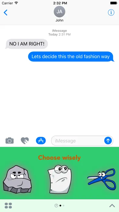 Capturas de pantalla de Rock Paper Scissors iMessages