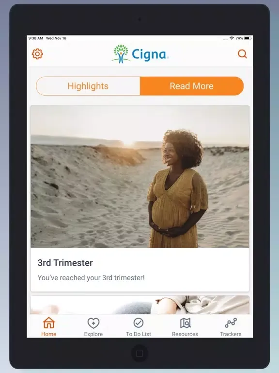 Скриншоты Cigna Expecting More iPad 