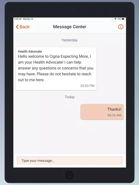 Скриншоты Cigna Expecting More iPad 