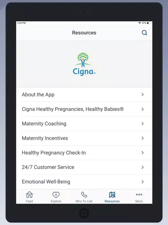 Скриншоты Cigna Expecting More iPad 