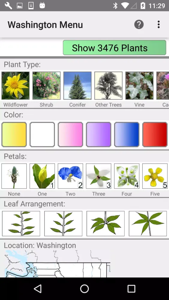 Capturas de pantalla de Washington Wildflower Search