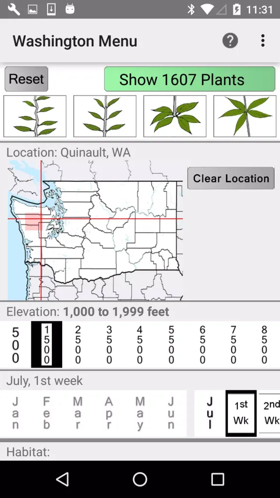 Capturas de pantalla de Washington Wildflower Search