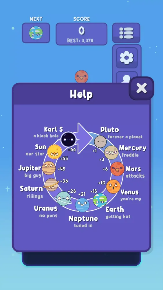 Ảnh chụp màn hình của Planets Merge